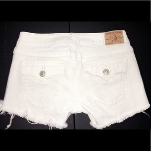 True Religion White Jean Shorts